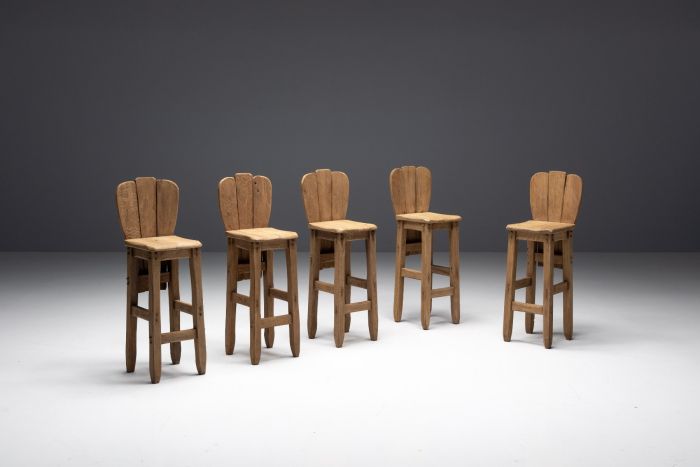 Travail Populaire Rustic Bar Stools - 19th Century 