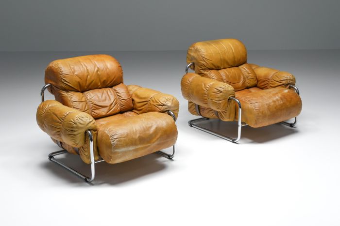 Tucroma Lounge Chairs set By Guido Faleschini for Pace Collection - 1970's