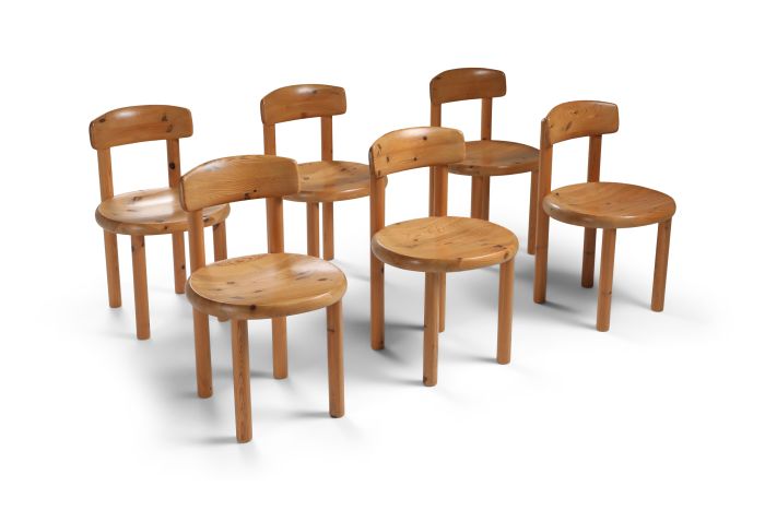 Rainer Daumiller set of six dining chairs in pine - 1970's