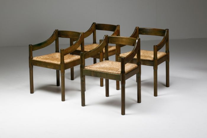 Vico Magistretti ‘Carimate’ Dining Chairs in Lacquered Beech - 1960's