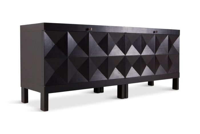 De Coene Brutalist Sideboard in Stained Oak - 1950s