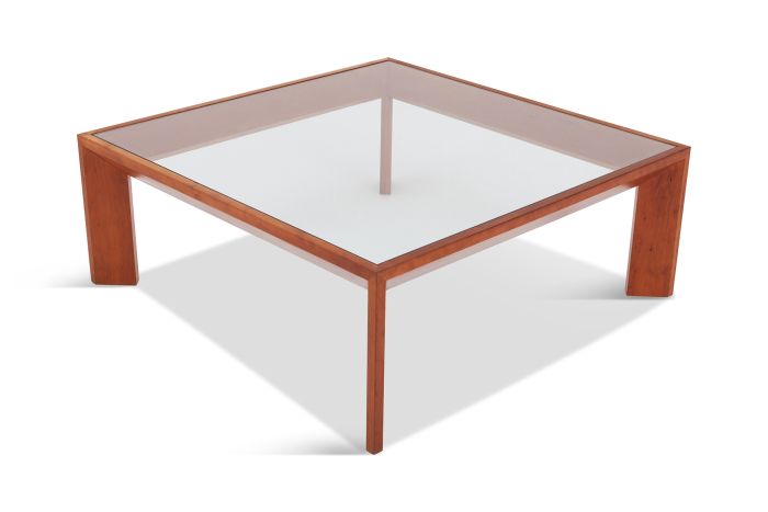Modernist French Square Coffee Table in Elm - 1935