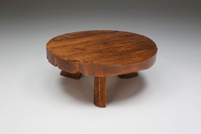 Wab-Sabi Wooden Round Coffee Table - 1950's