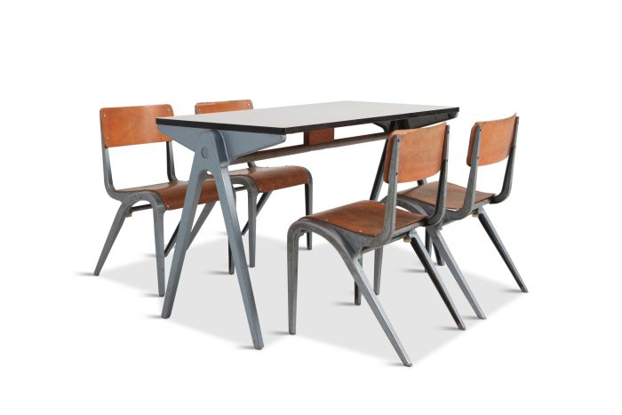 Industrial Writing Desk Table with Chairs for Kids by James Leonard for Esavian - 1948