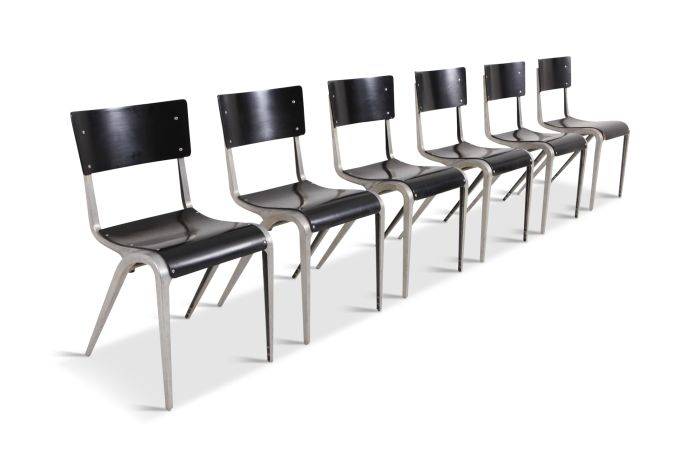 Industrial Mid-Century Modern Chairs by James Leonard for Esavian - 1948