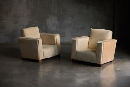 Art Deco Cowhide Armchairs, France - 1930s