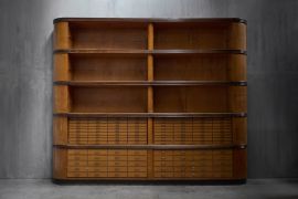 Monumental Art Deco Display Cabinet with Drawers, Italy - Mid-20th Century