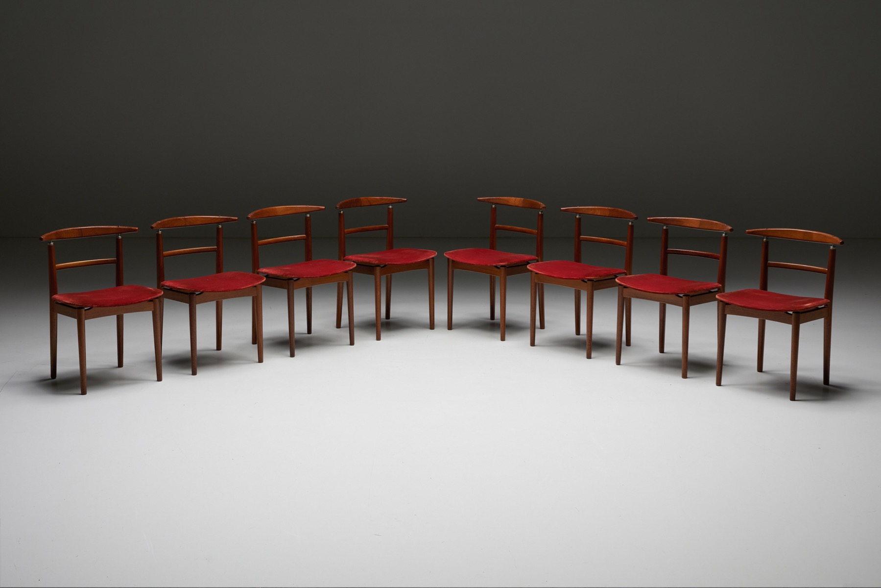 Sibast Dining Chairs in Red Velvet - 1960's