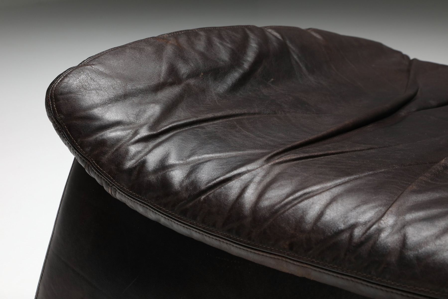 Dark Brown 'Pasha' Lounge Chairs with Ottoman by Durlet - 1970's
