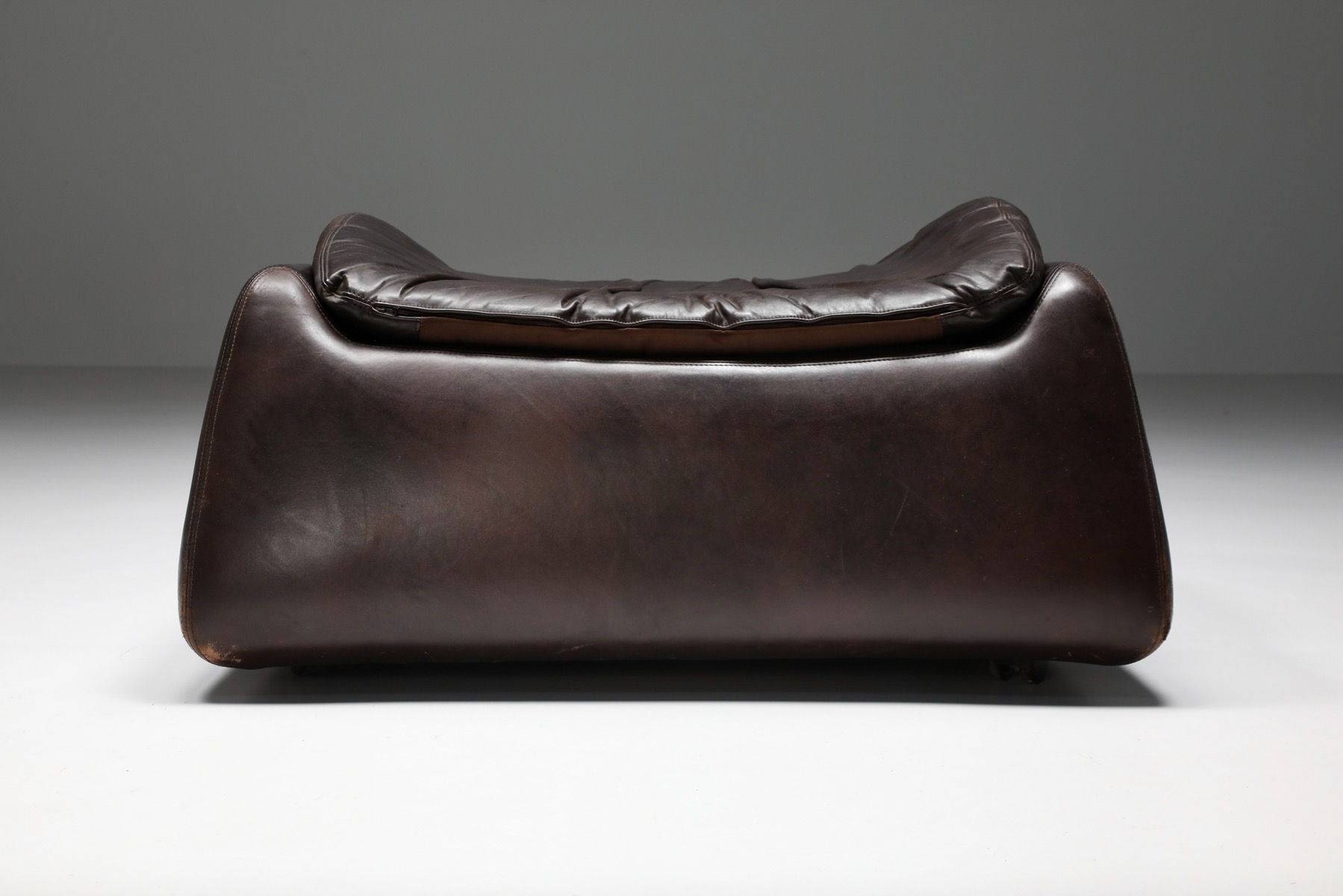 Dark Brown 'Pasha' Lounge Chairs with Ottoman by Durlet - 1970's