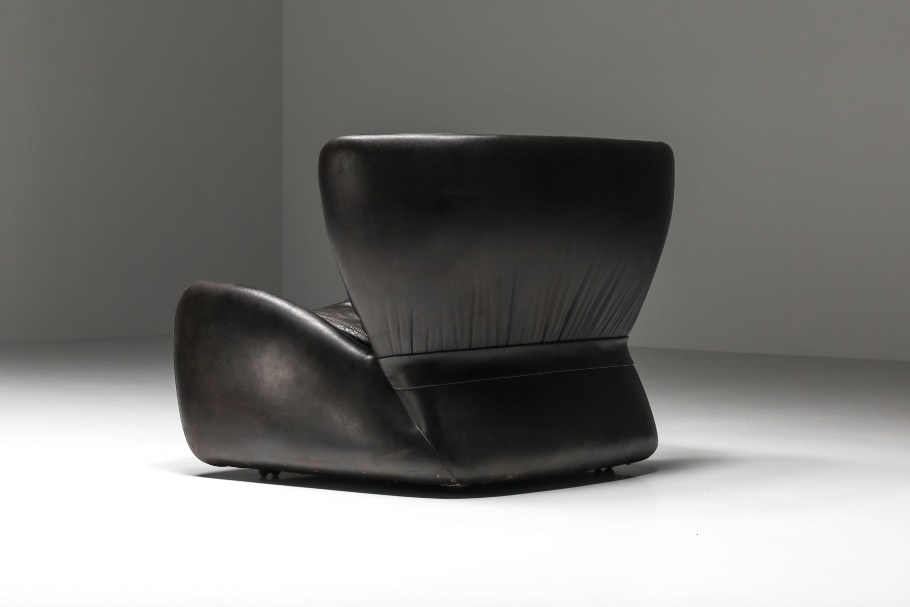 Dark Brown 'Pasha' Lounge Chairs with Ottoman by Durlet - 1970's