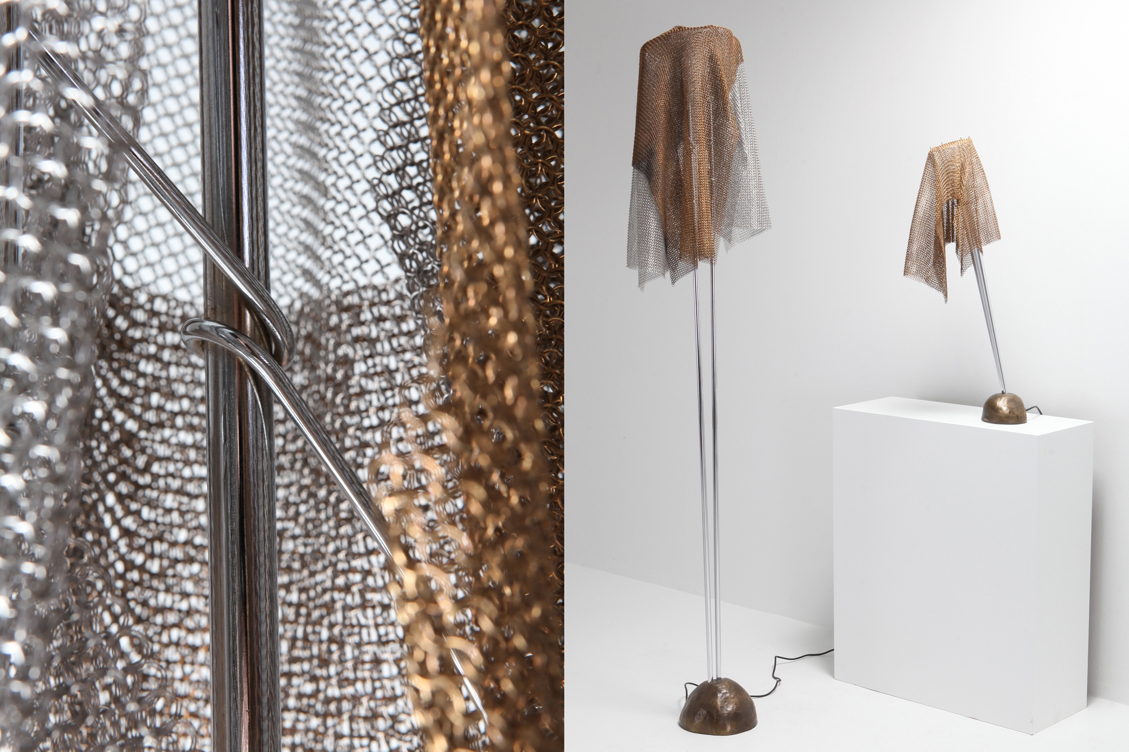 Artemide Chain Mail Table Lamp "Anchise" by Toni Cordero - 1980s