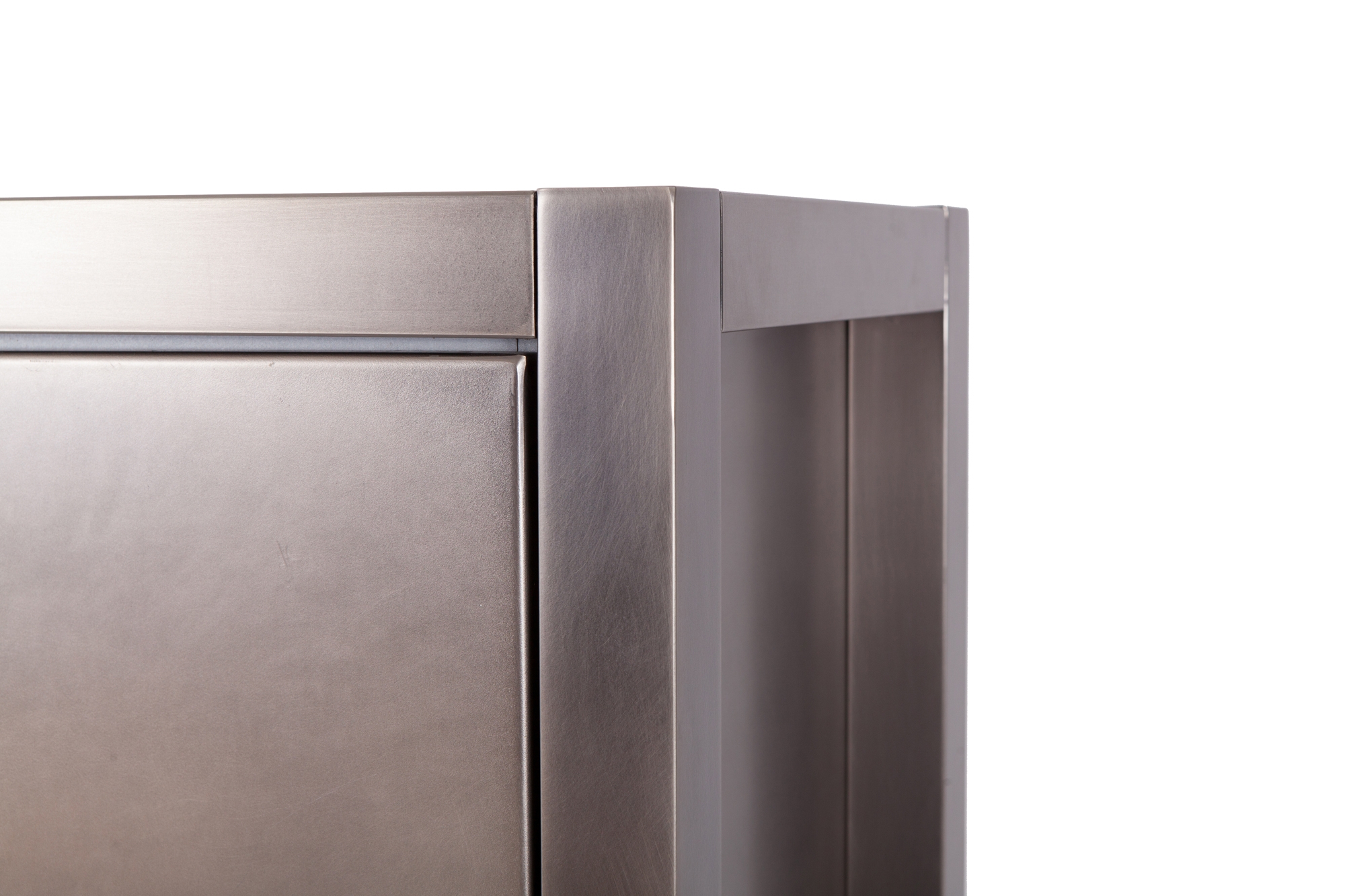 Maison Jansen Steel Brushed Four-Door Cabinet - 1970s