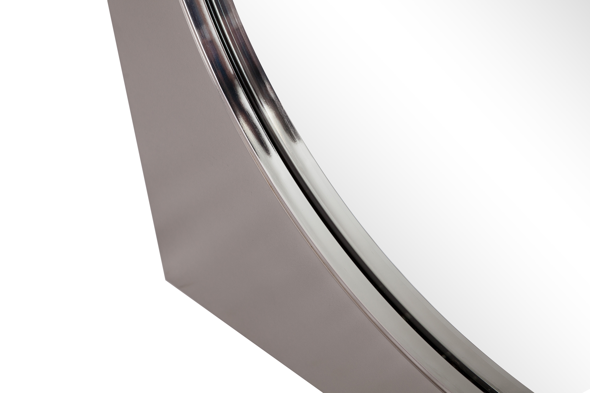 Belgo Chrom Mirror In Brushed Steel - 1980s