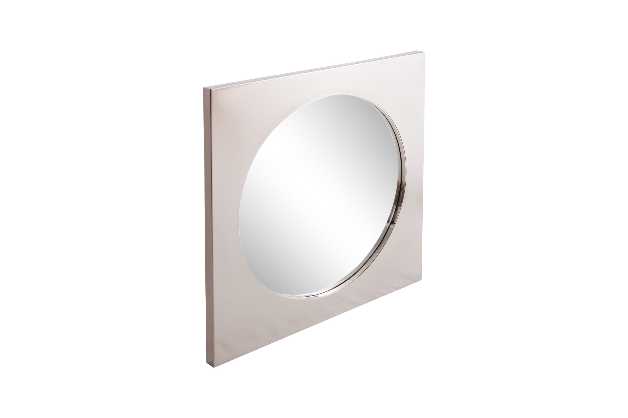 Belgo Chrom Mirror In Brushed Steel - 1980s