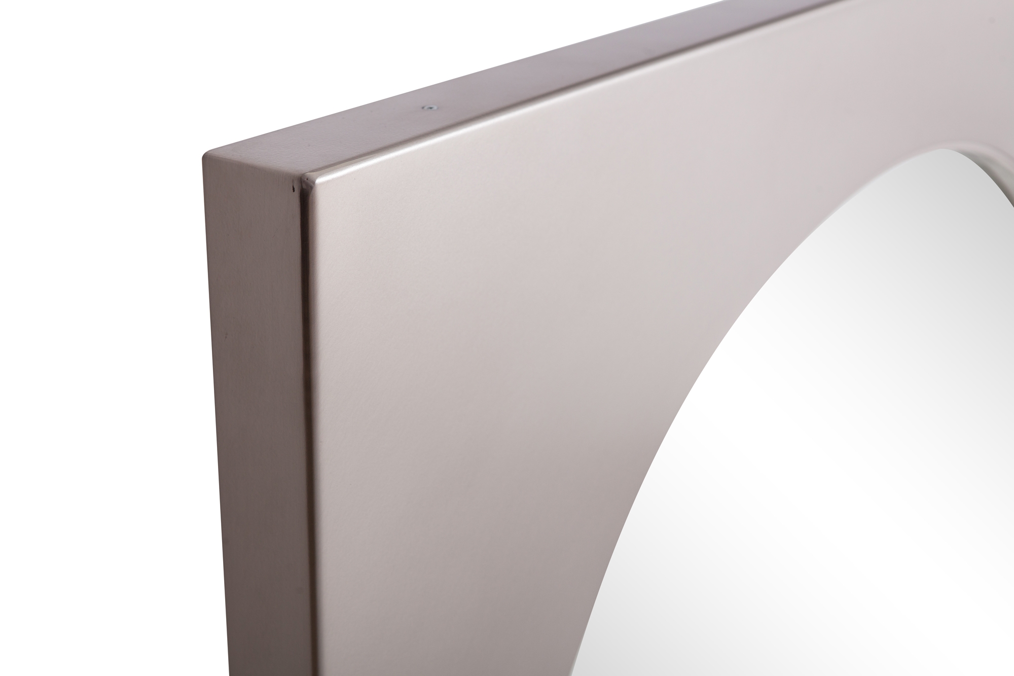 Belgo Chrom Mirror In Brushed Steel - 1980s