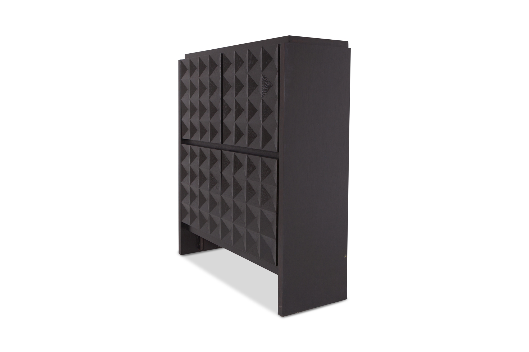 Brutalist Diamond Cabinet in Stained Oak - 1970s