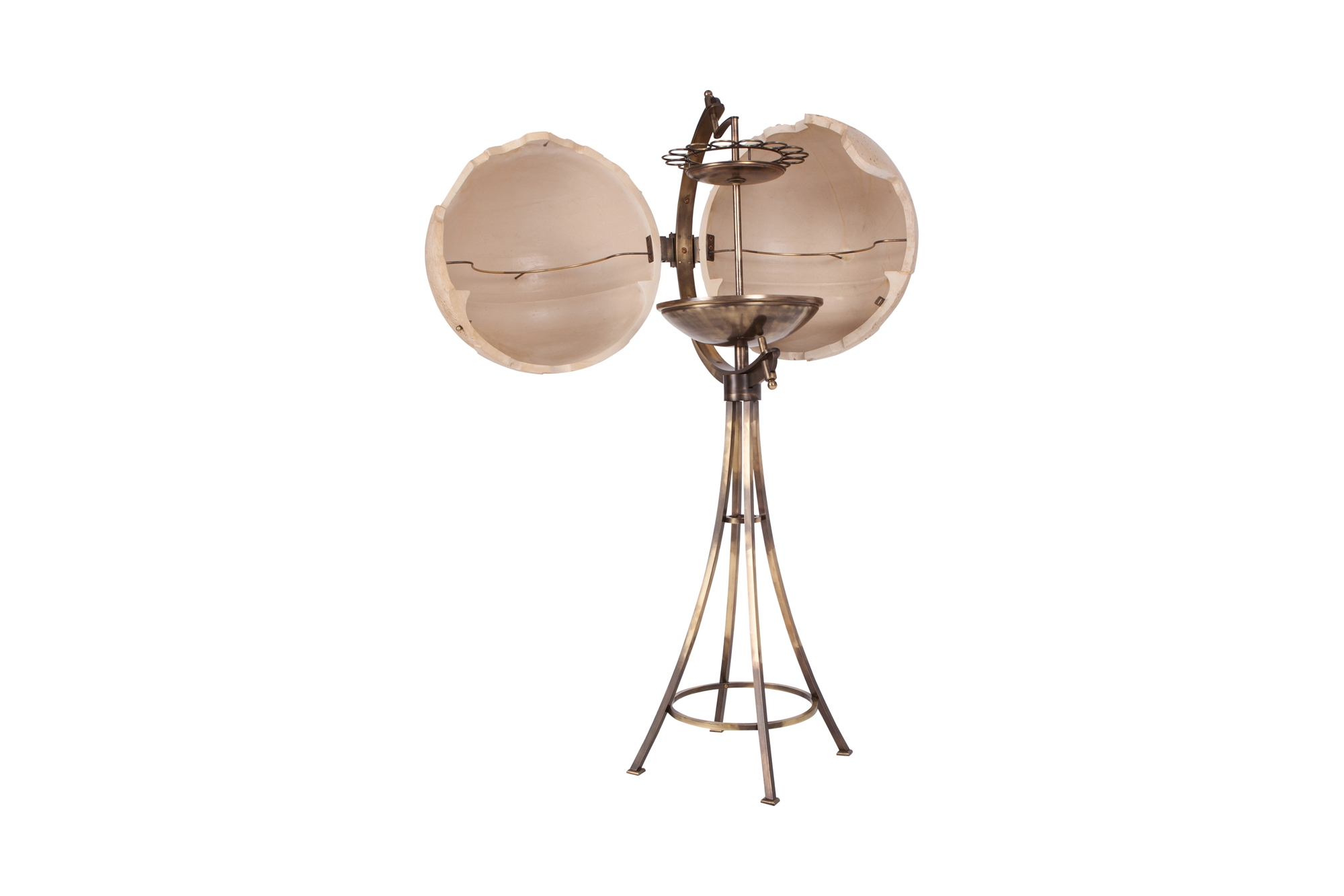 Maison Jansen Brass ‘Moon’ Globe Bar - 1980s
