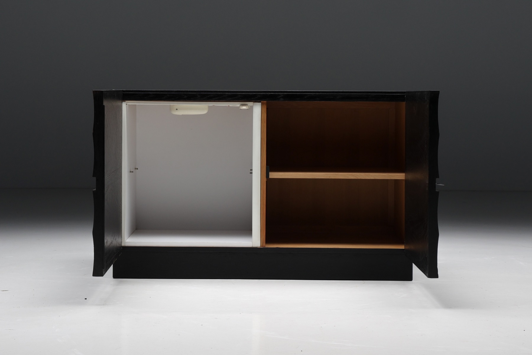 De Coene Brutalist Cabinet with Circular Patterned Doors - 1970's