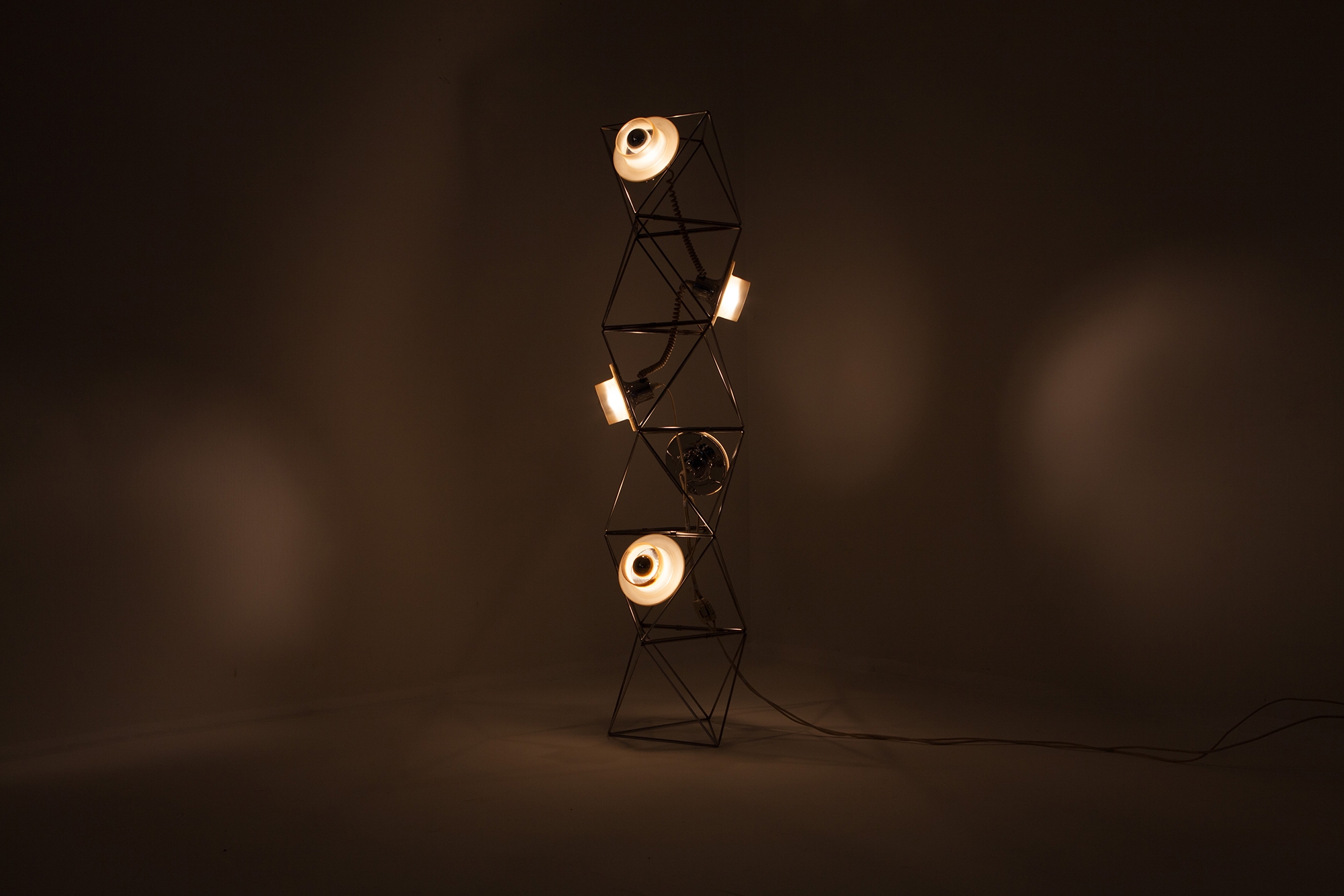 Modular Space Age Floor Lamp Poliedra by Felice Ragazzo for Guzzini - 1970