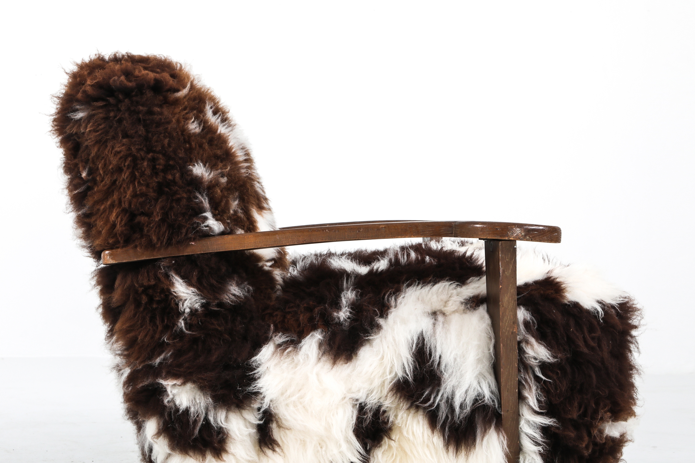 De Coene lounge chair in sheep wool - 1950's