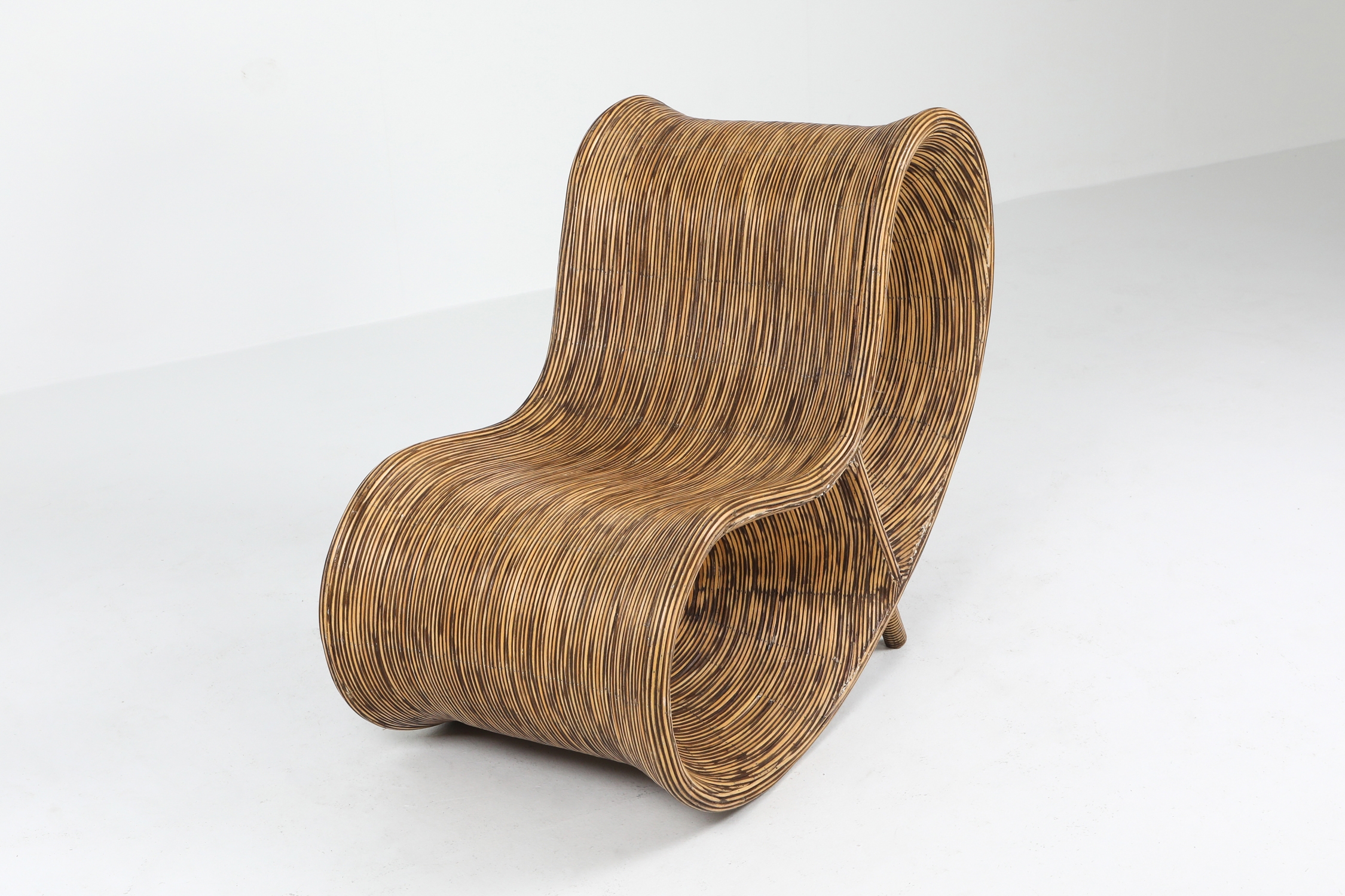 Bamboo Rattan Lounge Chairs, Italy - 1980's