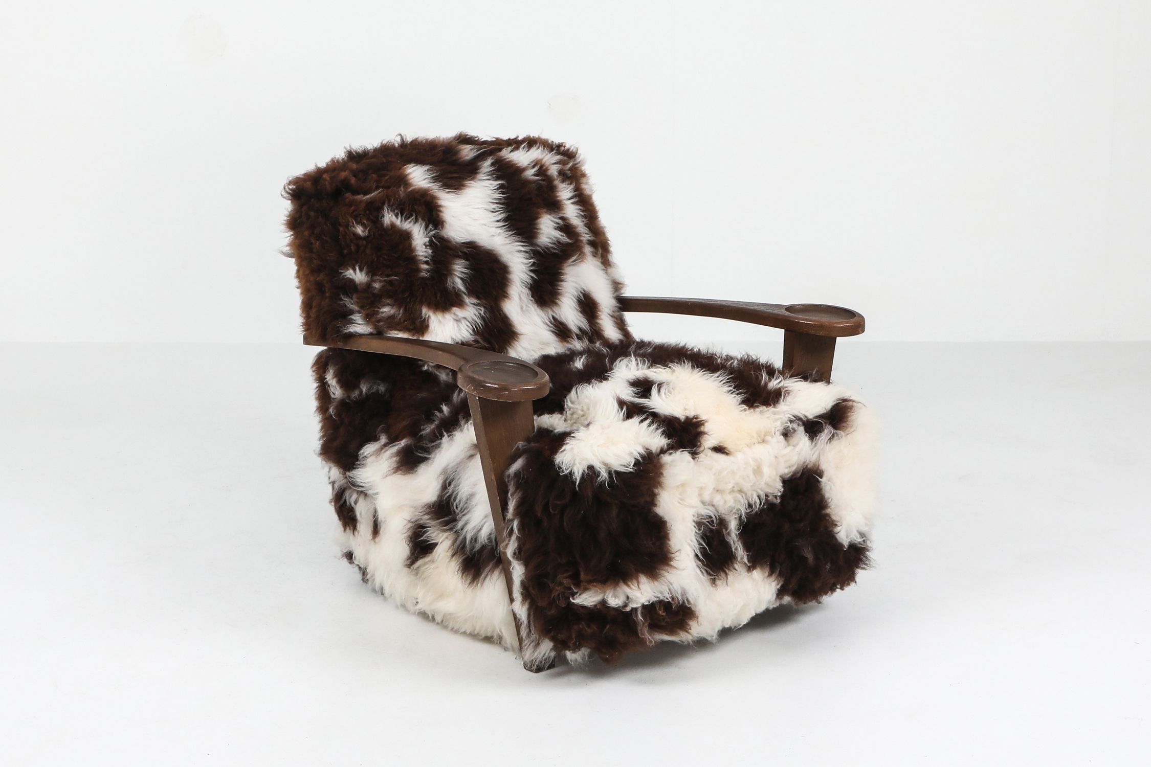 De Coene lounge chair in sheep wool - 1950's
