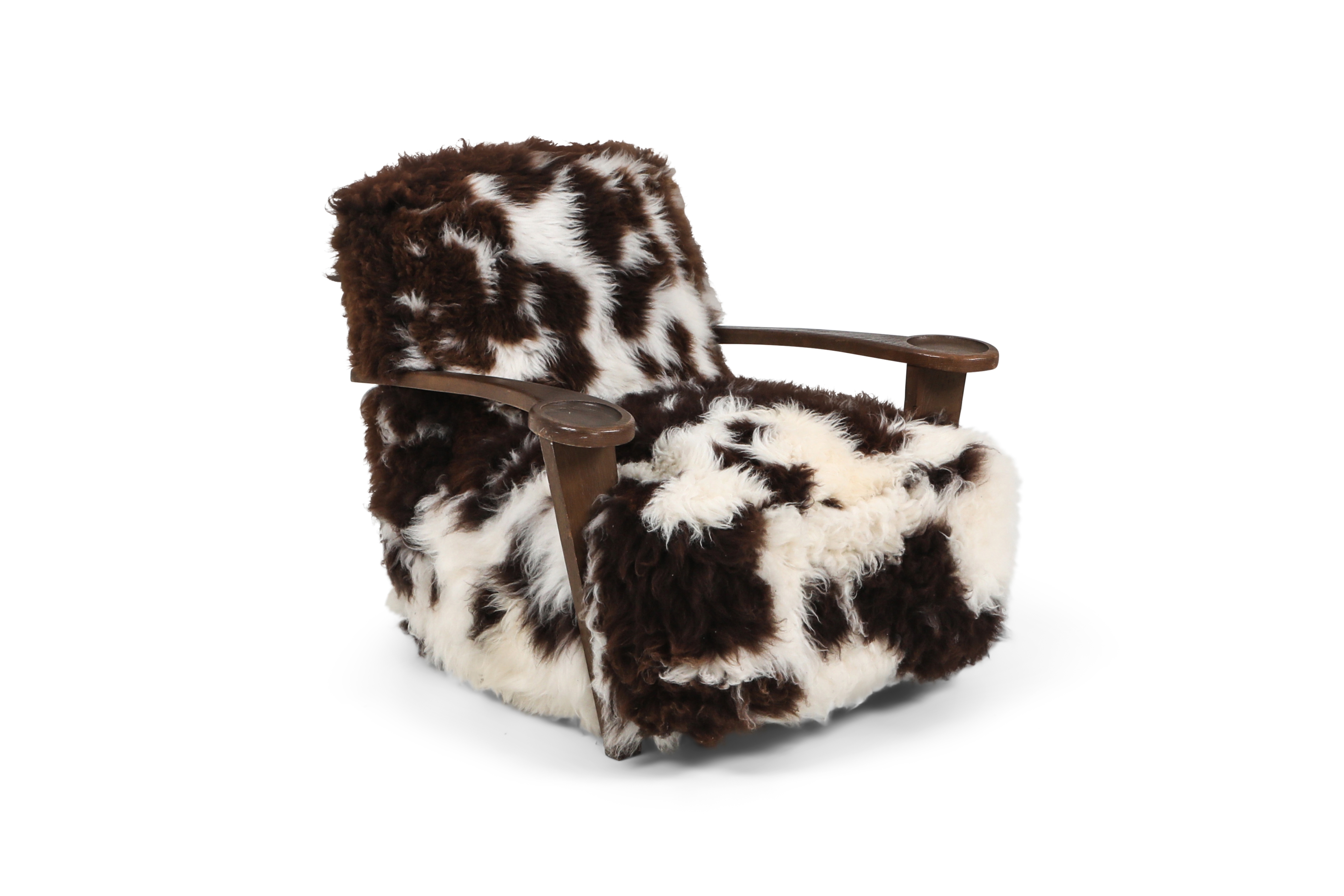 De Coene lounge chair in sheep wool - 1950's