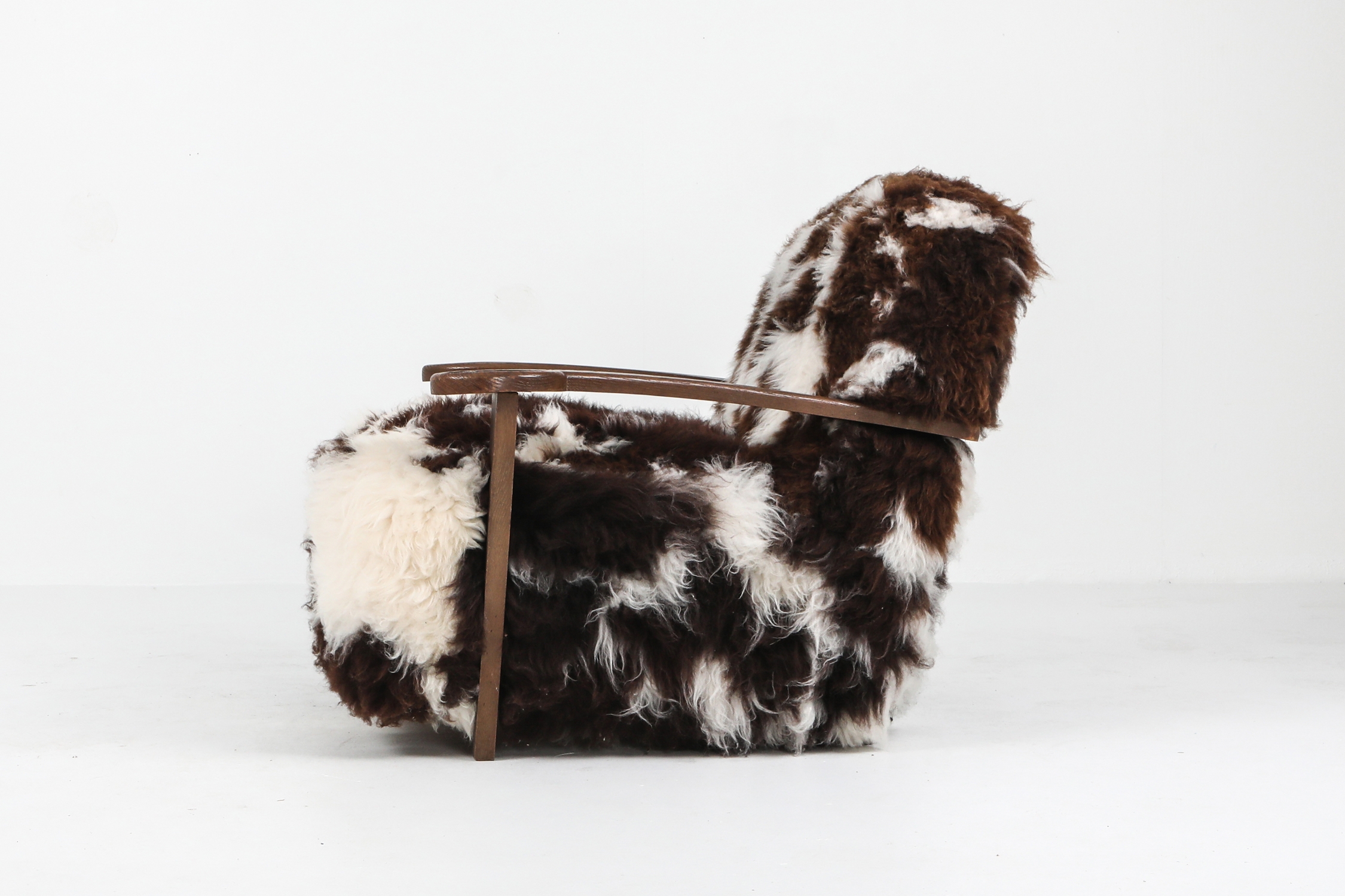 De Coene lounge chair in sheep wool - 1950's