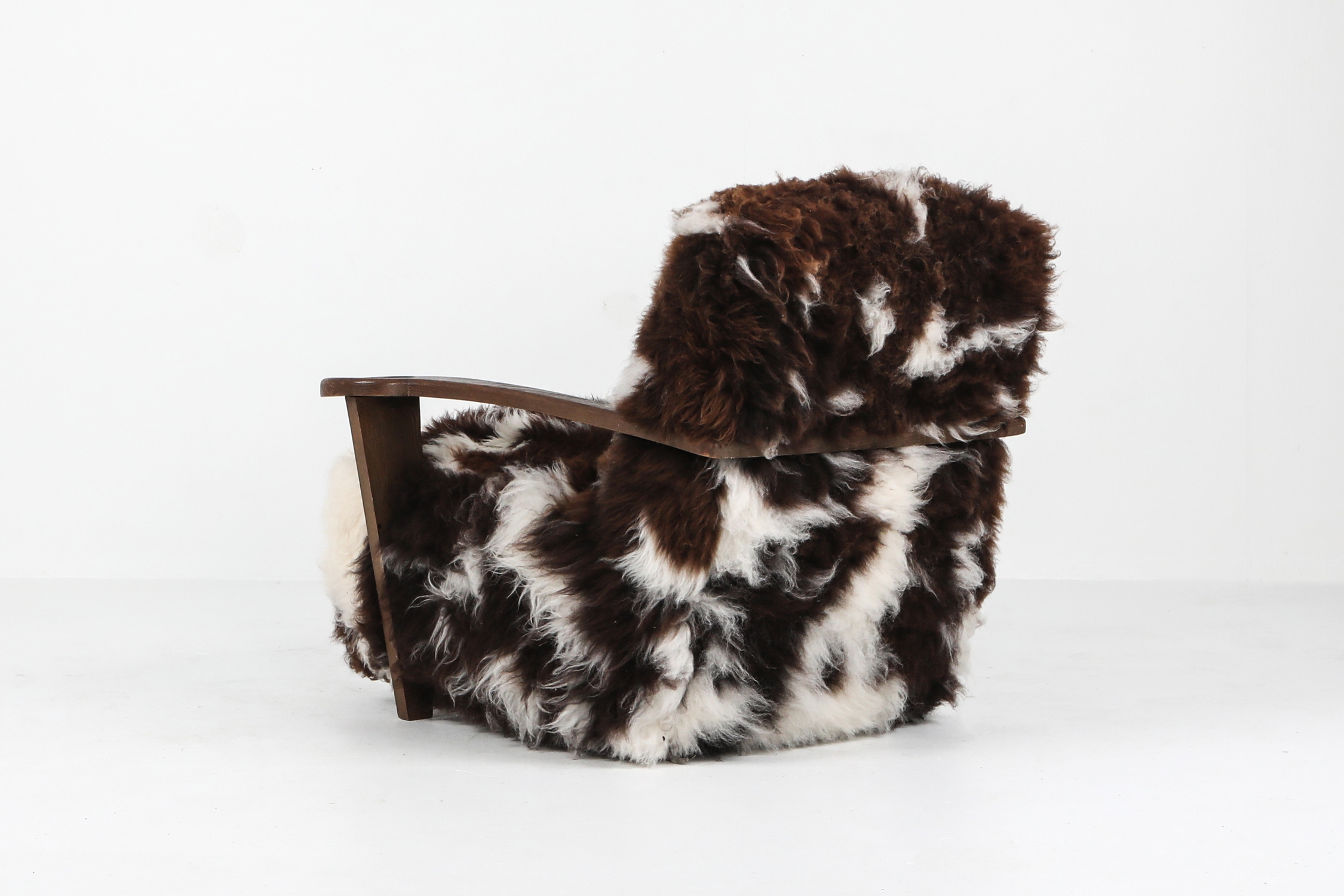 De Coene lounge chair in sheep wool - 1950's