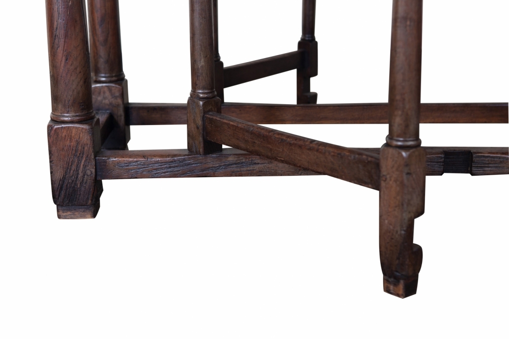 Antique Brown Wooden Drop Leaf Table - 19th Century