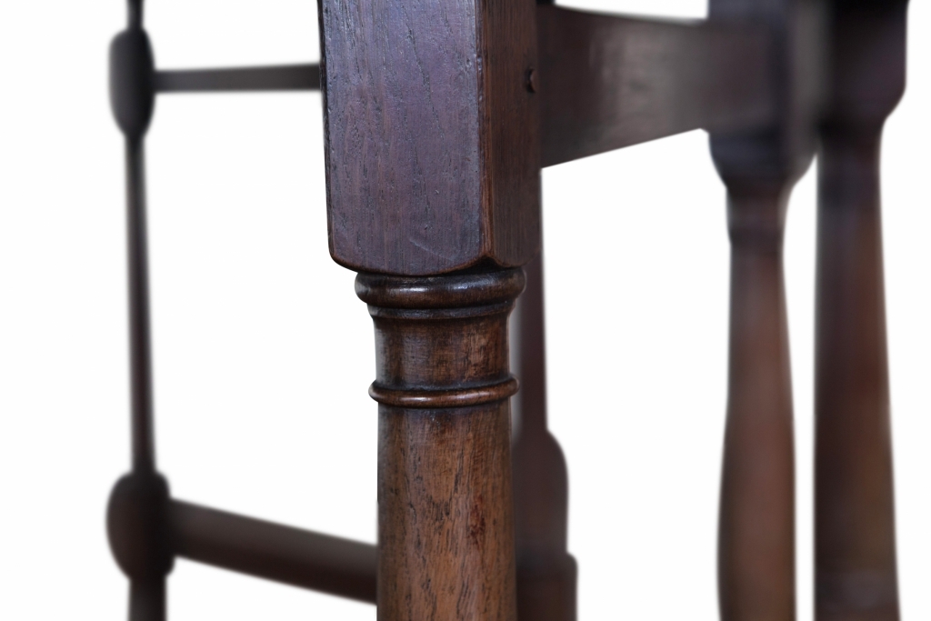 Antique Brown Wooden Drop Leaf Table - 19th Century