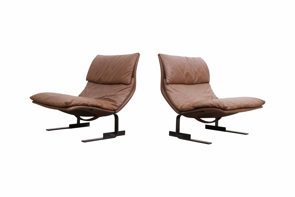 Saporiti Onda Wave Lounge chairs by Giovanni Offredi - 1970s