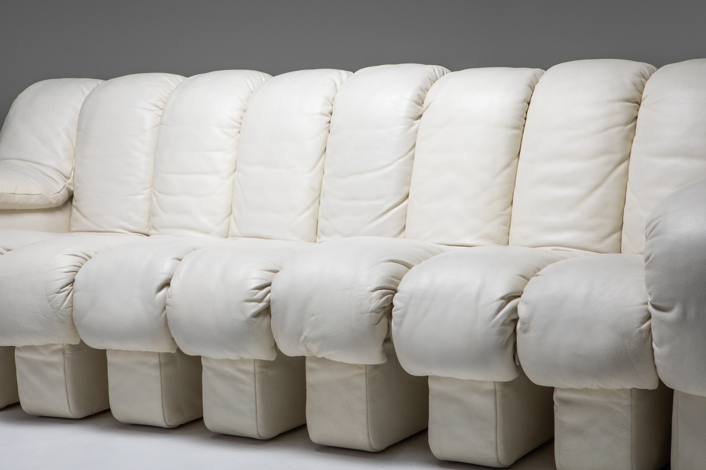 De Sede DS-600 Sectional Sofa in White Leather - 1970's
