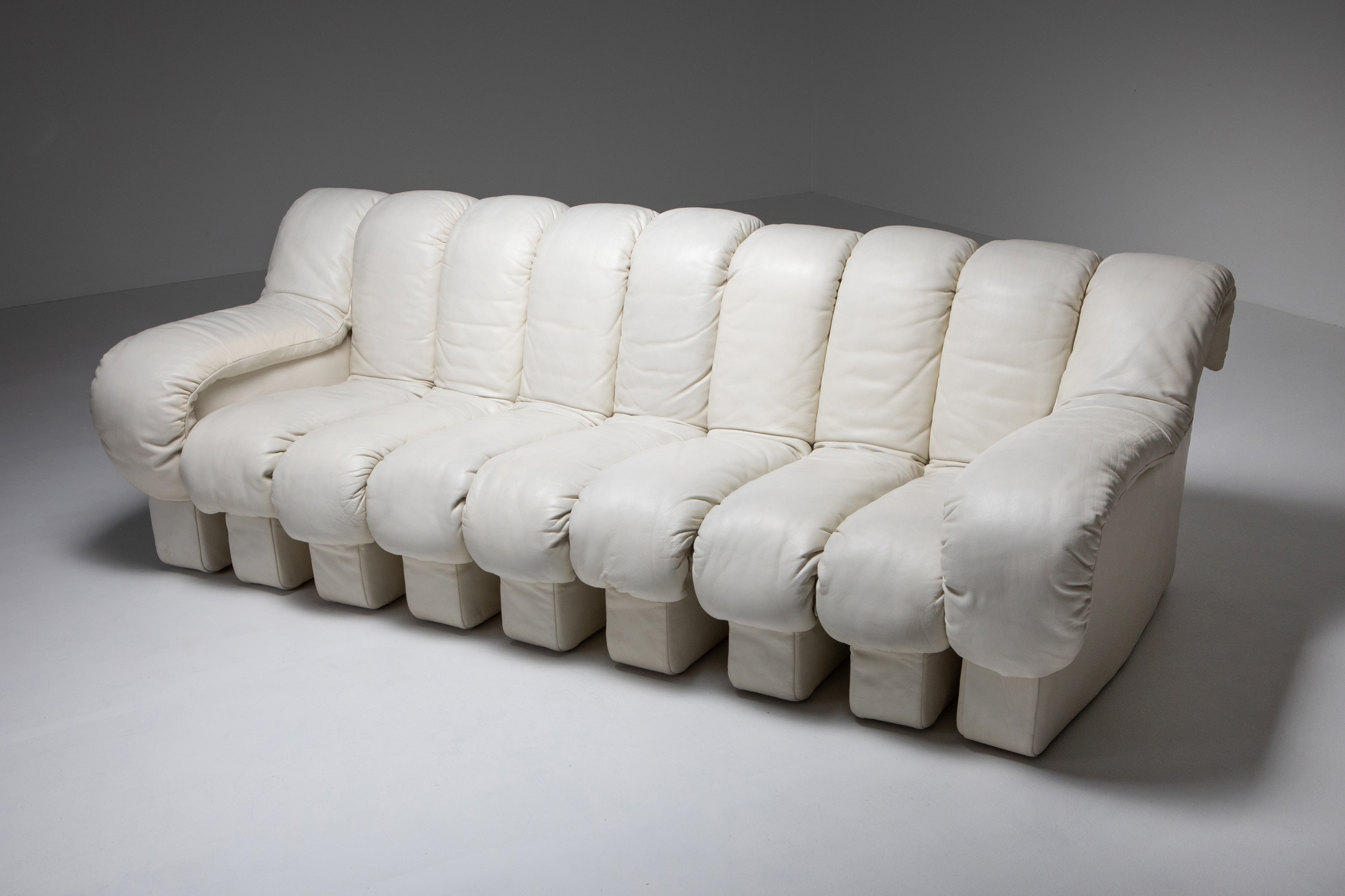 De Sede DS-600 Sectional Sofa in White Leather - 1970's