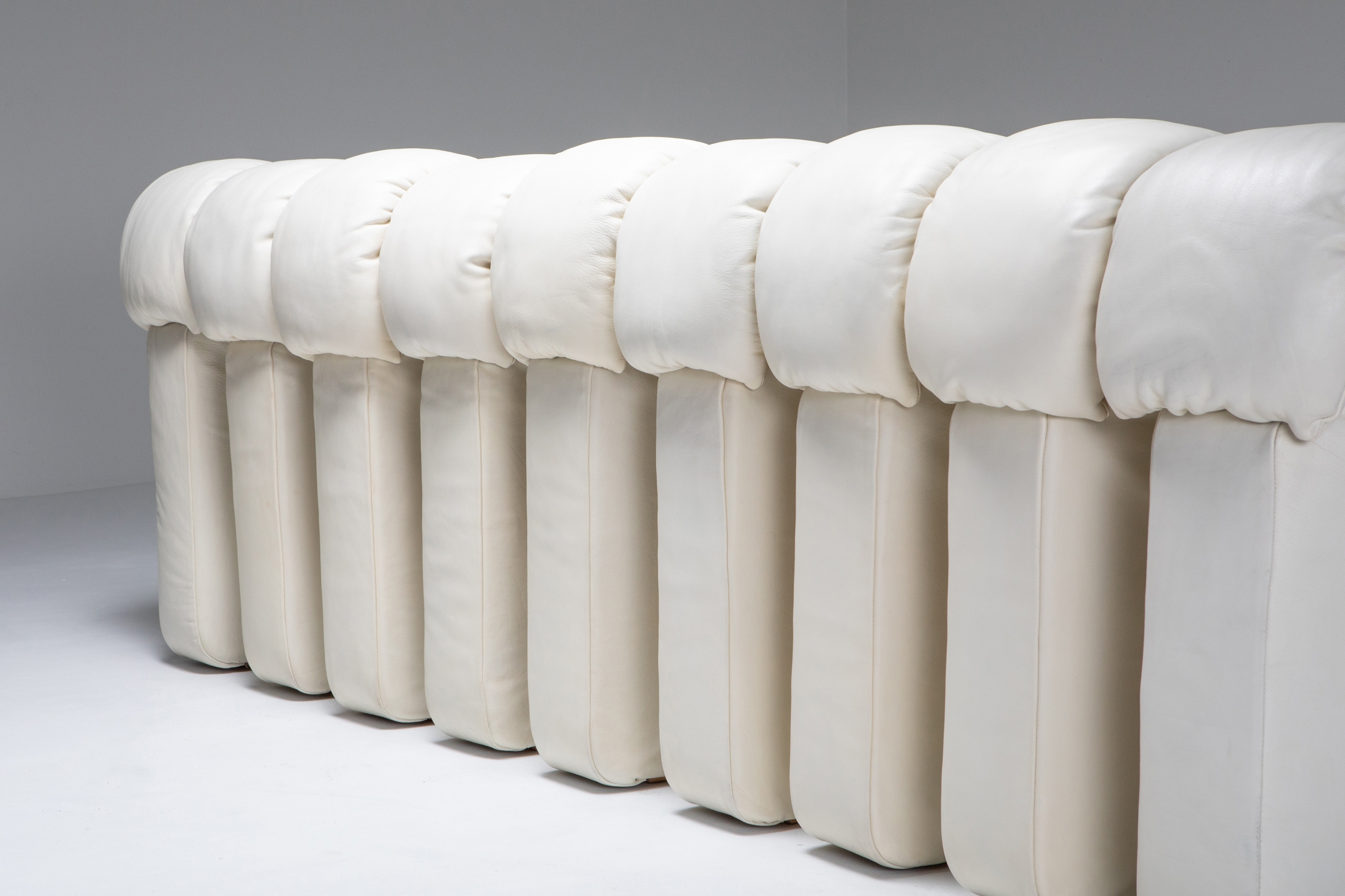 De Sede DS-600 Sectional Sofa in White Leather - 1970's