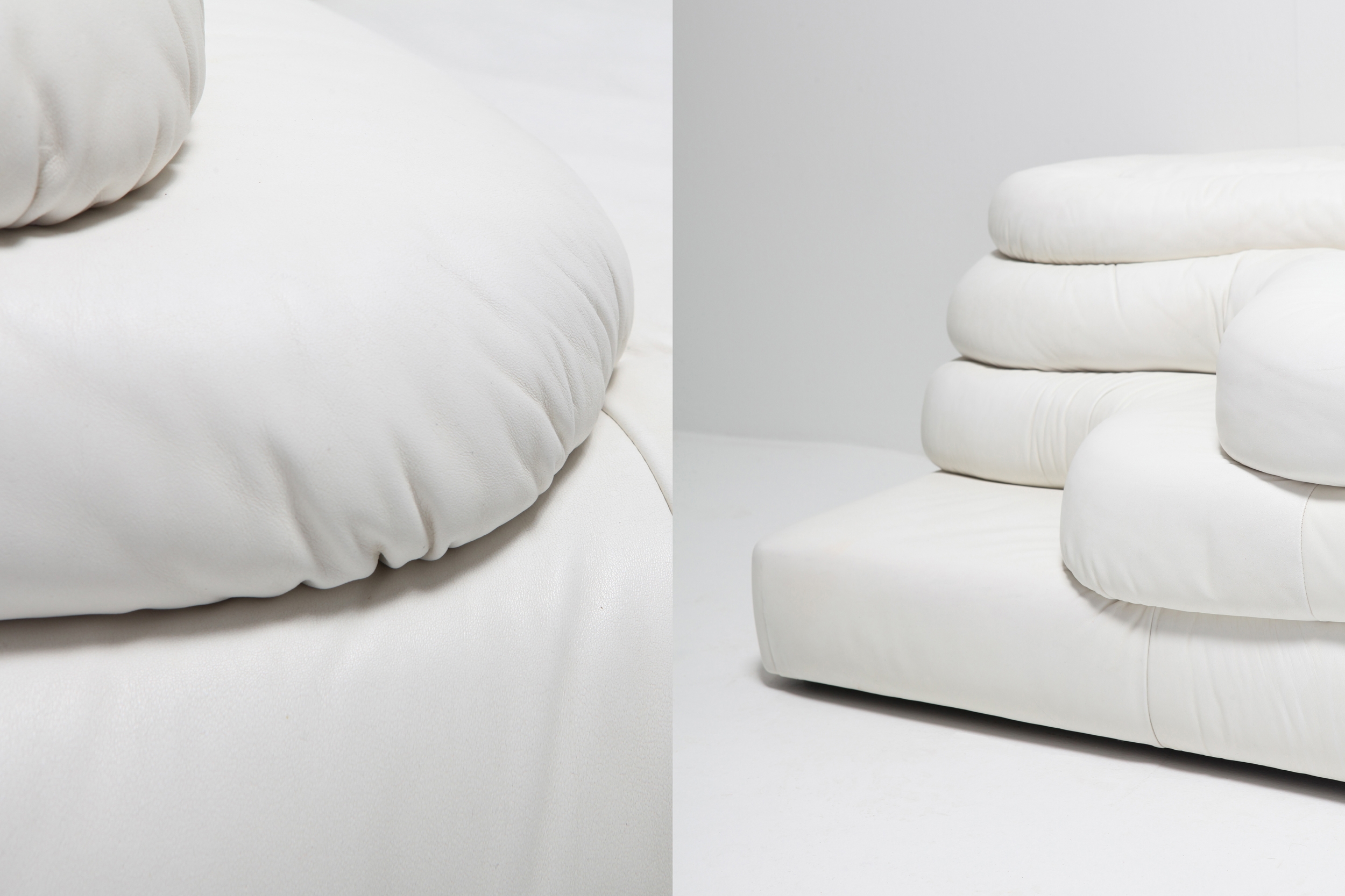 De Sede 'Terrazza' Sofas DS 1025 in White Leather  by Ubald Klug & Ueli Berger - 1972
