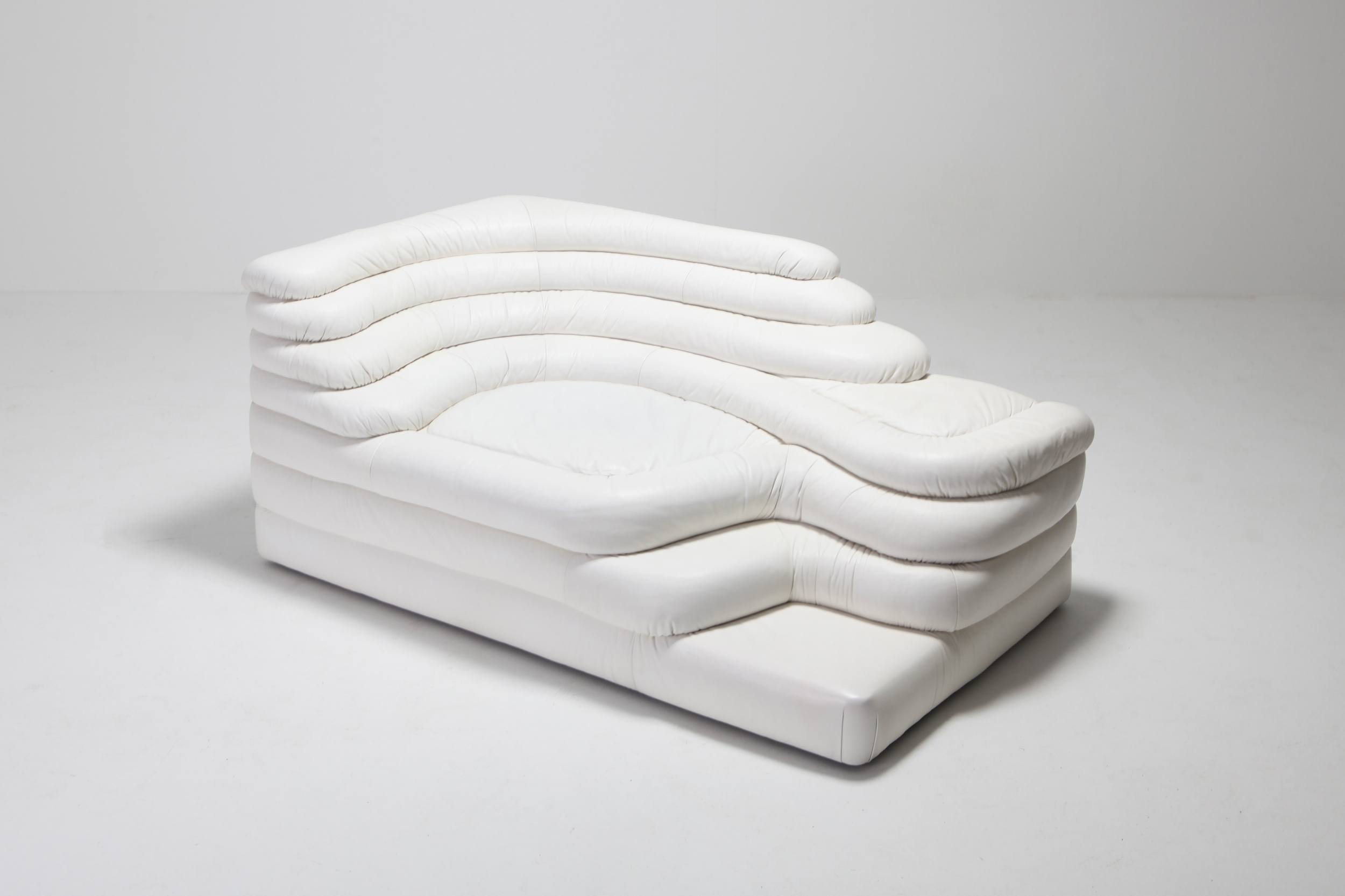 De Sede 'Terrazza' Sofas DS 1025 in White Leather  by Ubald Klug & Ueli Berger - 1972
