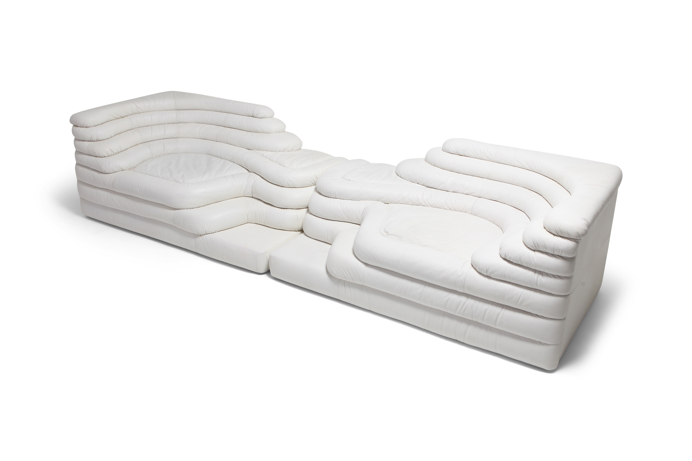 De Sede 'Terrazza' Sofas DS 1025 in White Leather  by Ubald Klug & Ueli Berger - 1972