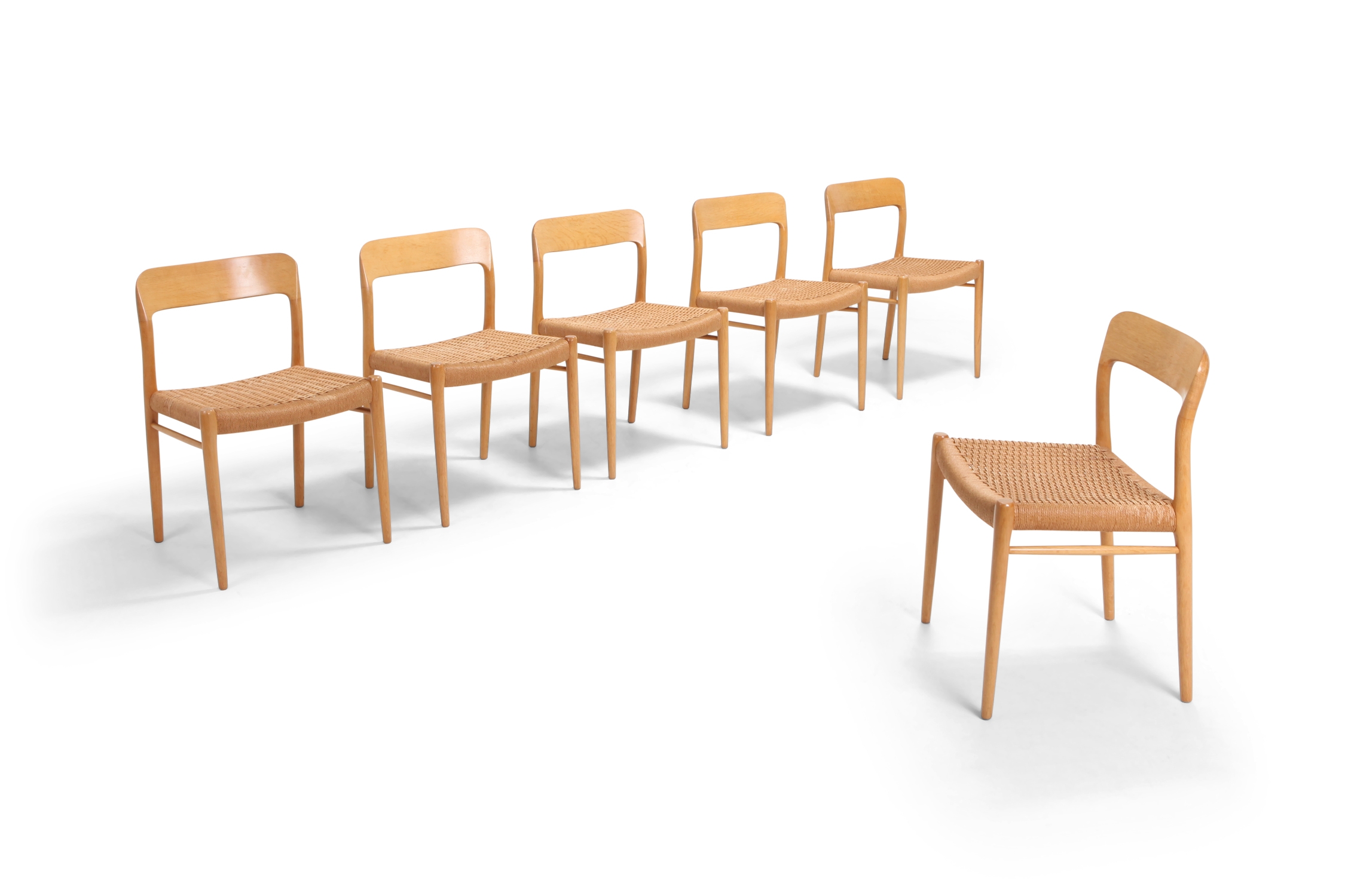 Scandinavian Modern Chairs in Oak by N.O. Möller for J.L. Mollers - 1970s