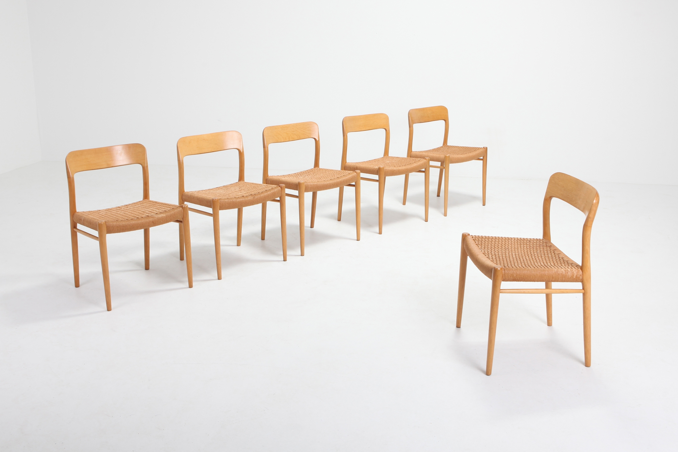 Scandinavian Modern Chairs in Oak by N.O. Möller for J.L. Mollers - 1970s