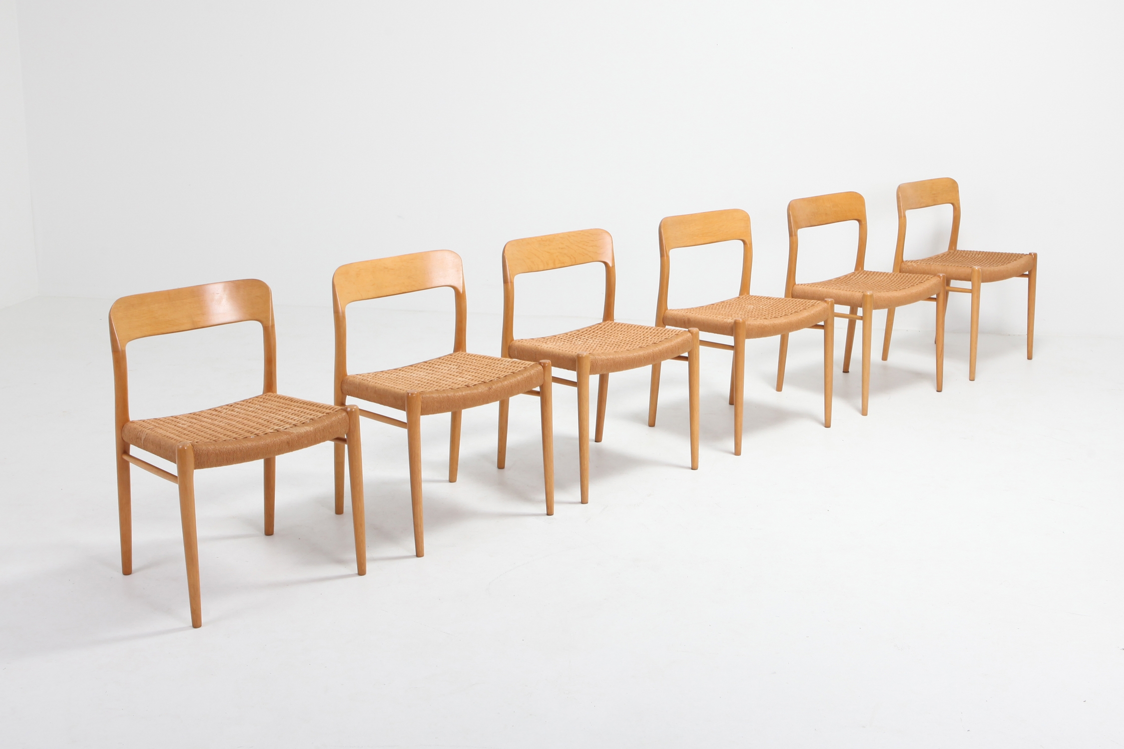 Scandinavian Modern Chairs in Oak by N.O. Möller for J.L. Mollers - 1970s
