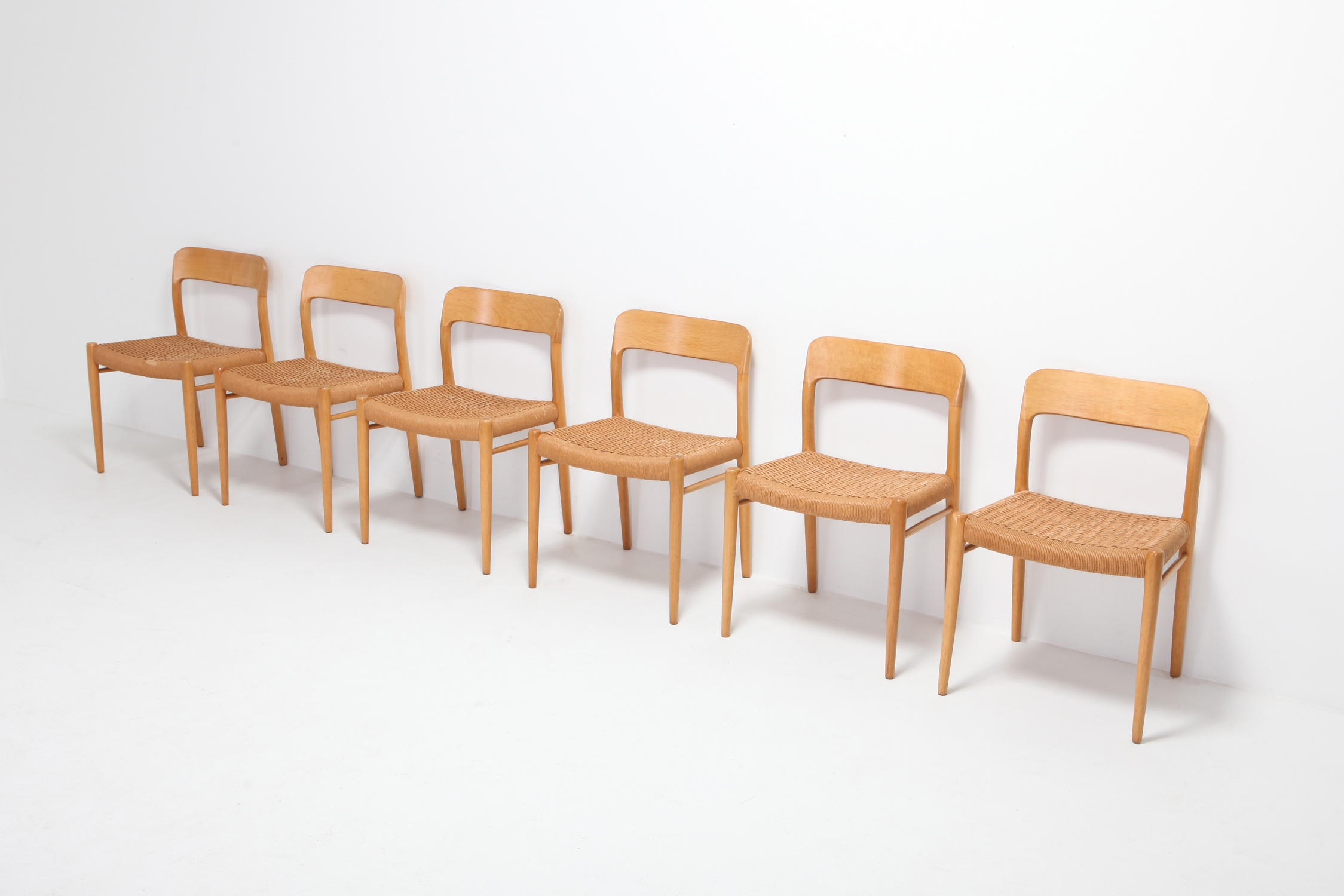 Scandinavian Modern Chairs in Oak by N.O. Möller for J.L. Mollers - 1970s