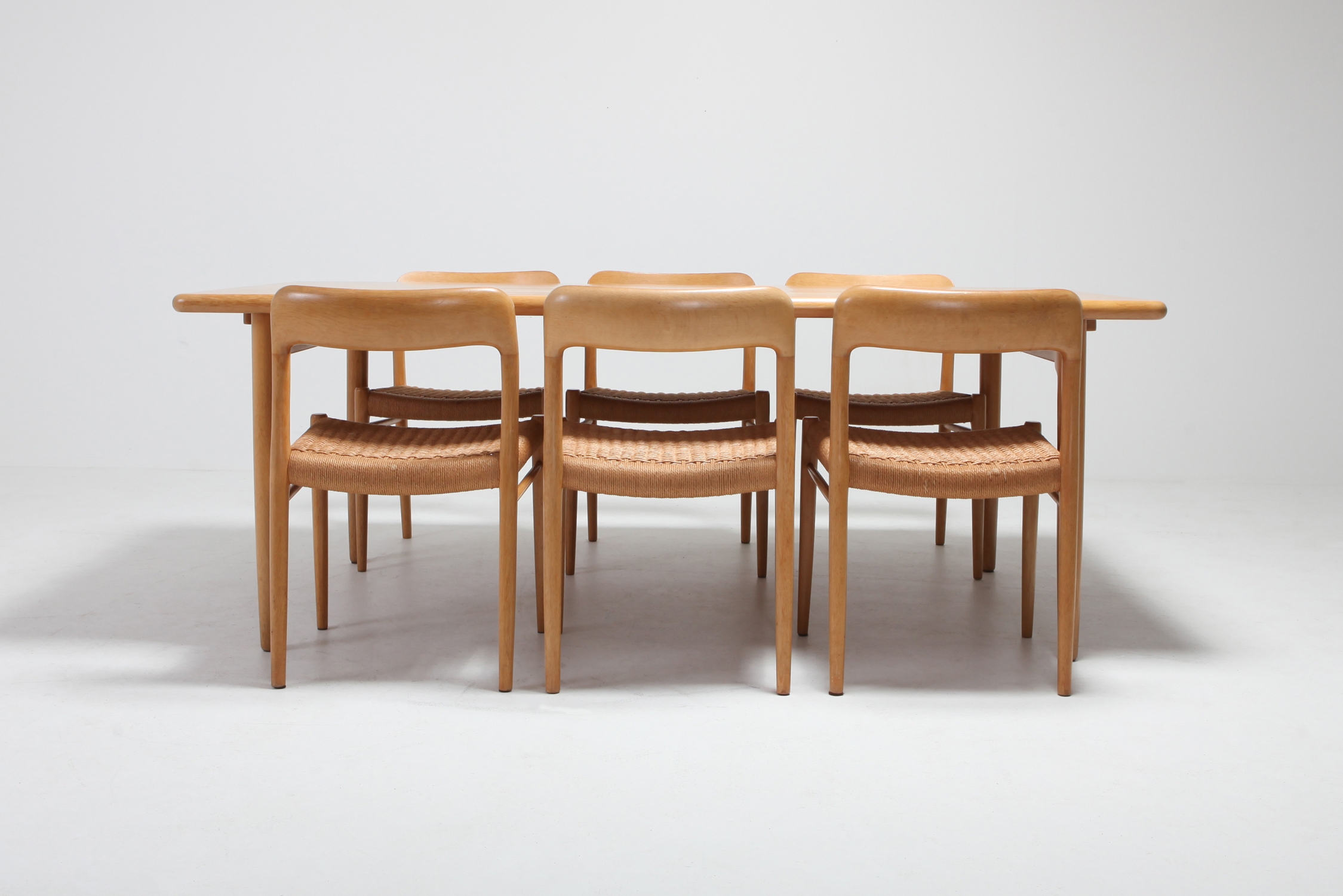 Scandinavian Modern Dining Set in Oak by N.0. Möller for J.L. Moller - 1970s