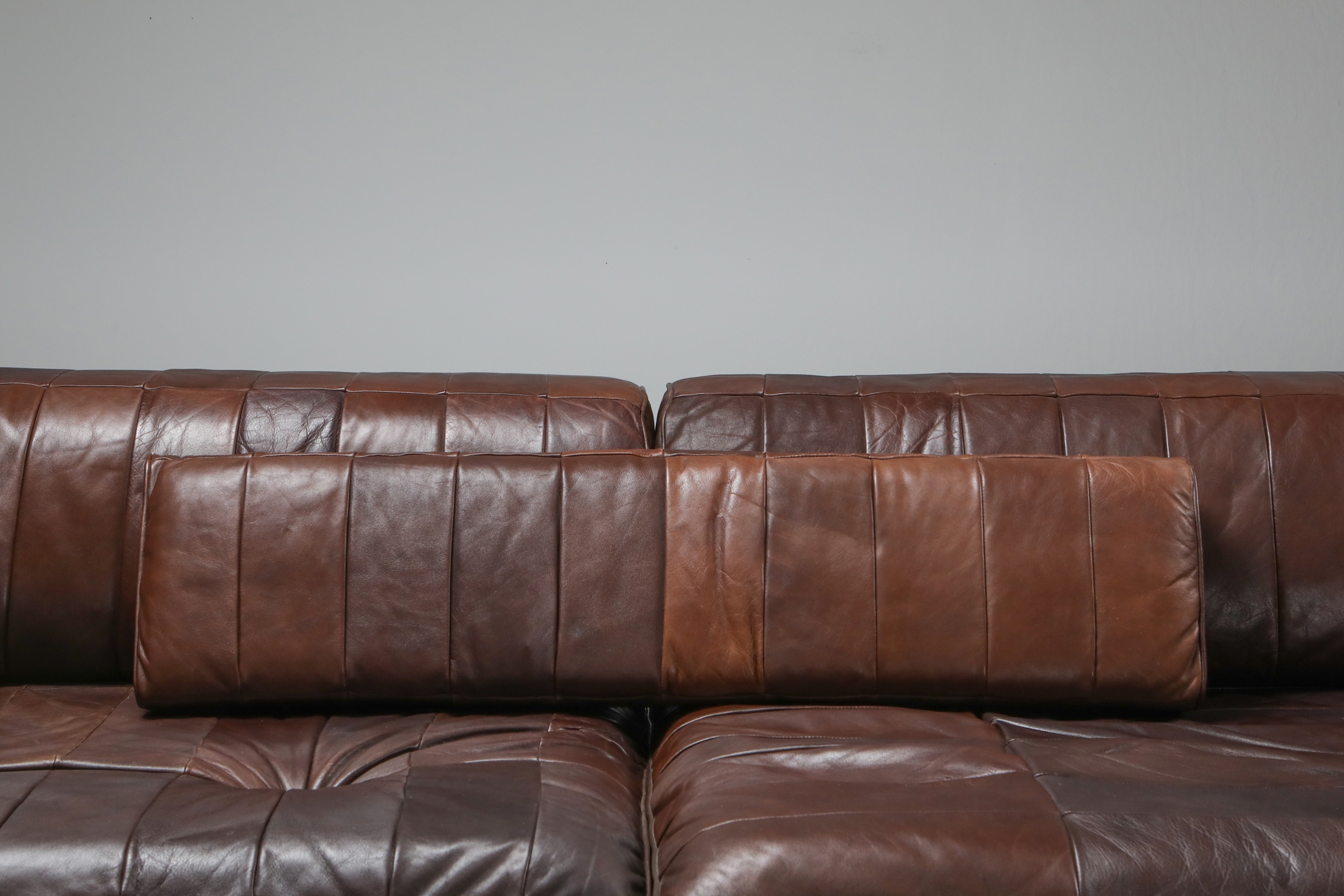 Sectional Modular Sofa in Leather Patchwork by De Sede Switzerland - 1970's