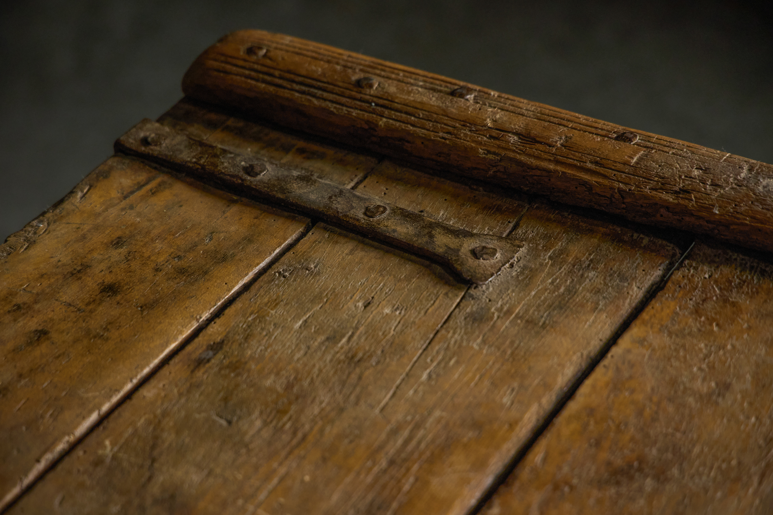 Decorative Folk Art Wooden Chest, France - 19th Century
