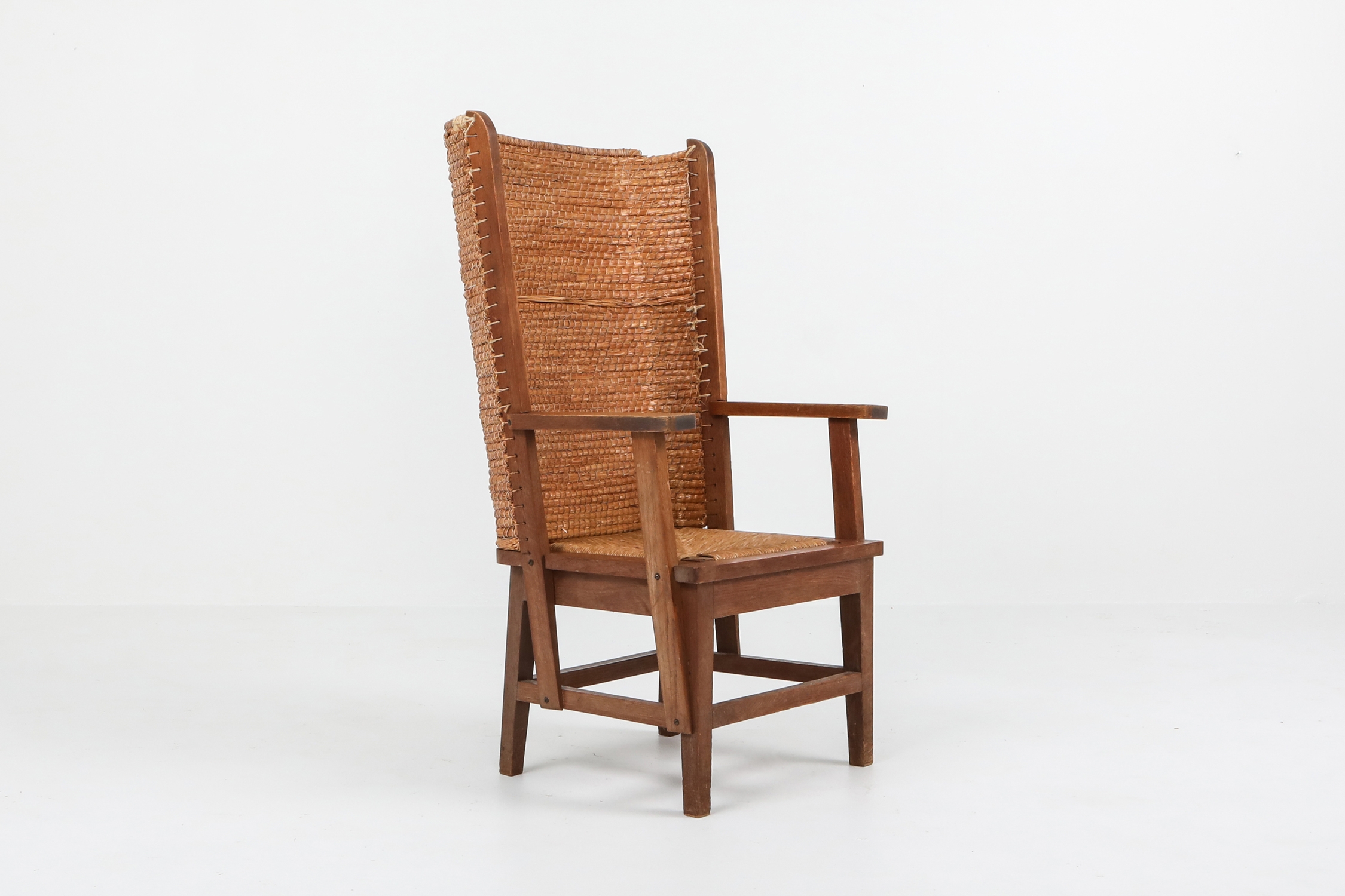 Oak Framed Orkney Chair with Cord - 1940s