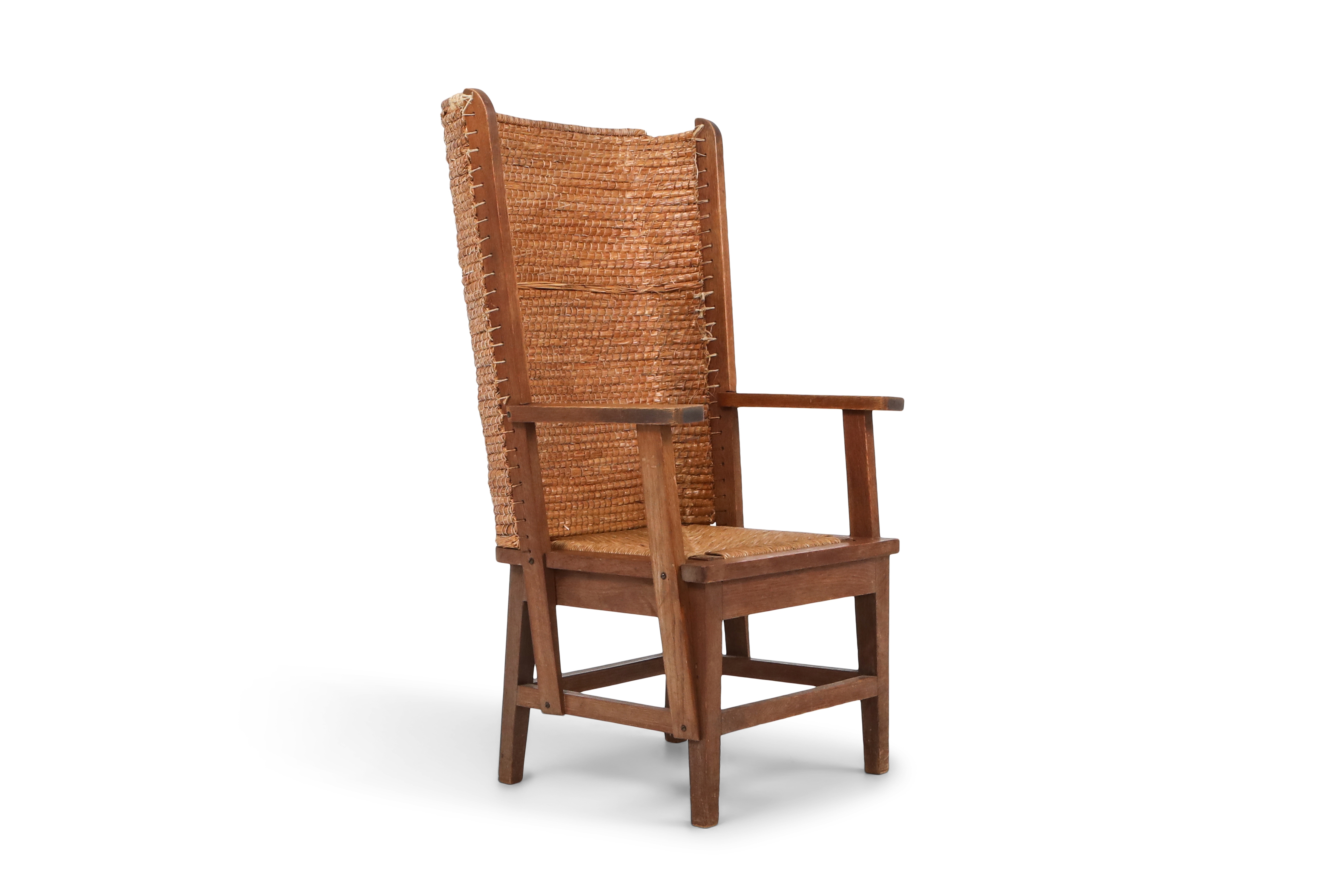 Oak Framed Orkney Chair with Cord - 1940s