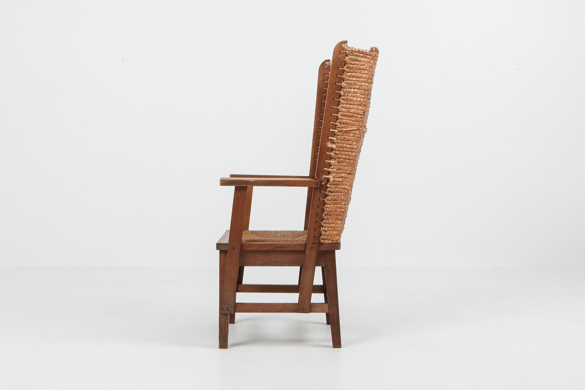 Oak Framed Orkney Chair with Cord - 1940s