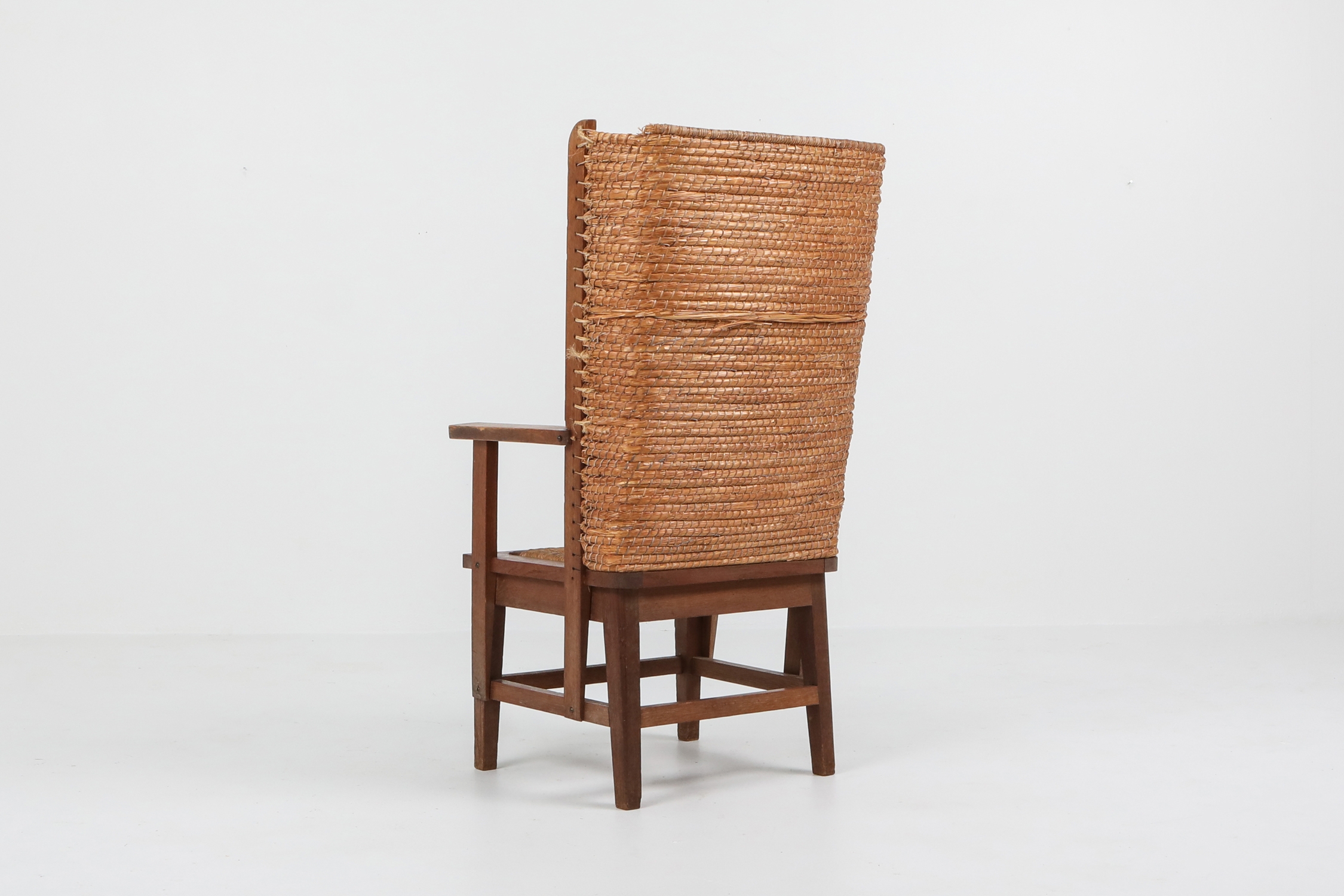 Oak Framed Orkney Chair with Cord - 1940s